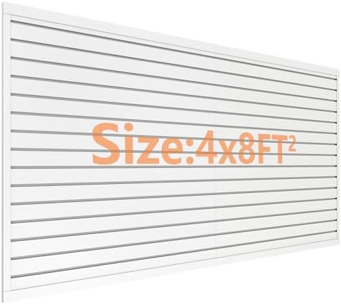 Slat Wall Paneling 4ft x 8ft, Slatwall Panel PVC Garage Storage System by Unknown