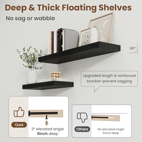 20 Inch Floating shelves for Wall, 8 Inch Deep, Invisible Brackets - Image 4