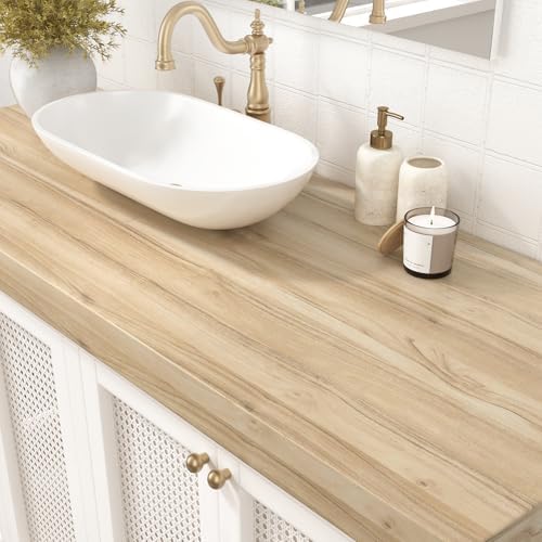 WESTICK Light Wood Contact Paper Peel and Stick Countertops Waterproof - Image 3