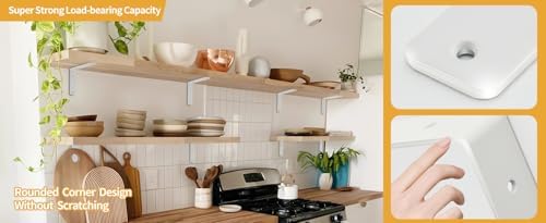 16 Pack - L 6" x H 4" x W1.5, 5mm Thick White L Shelf Bracket, Iron Shelf - Image 7