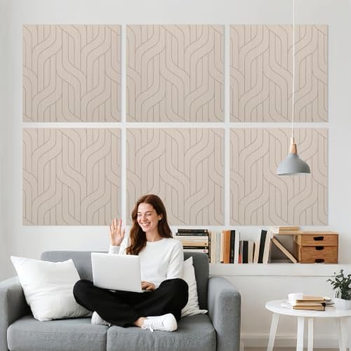 Minimalist Acoustic Wall Panels, Decorative Sound Absorbing Panels, 6 Pack by AcousticPanels