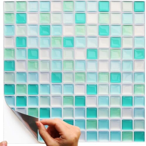 Yoillione 3D Mosaic Tile Sticker Removable Wallpaper Tile Red, 3D Self Adhesive - Image 4