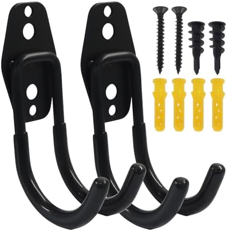 2 Pack Heavy Duty Garage Wall Hooks, Wall Mount Garage Storage Organizer by Aracombie