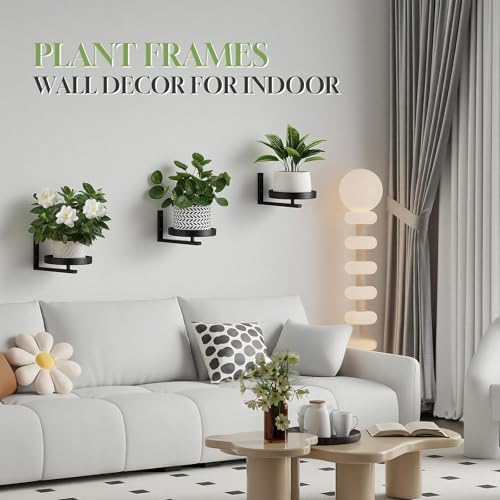 3 Pack Wall Planters for Indoor Plants, Wall Mounted Plant Holder, Metal wall - Image 3
