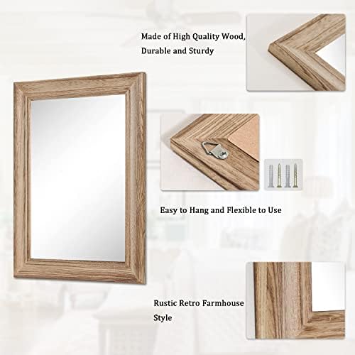 Rustic Mirror with Wood Frame Rectangular Mirrors - Image 7