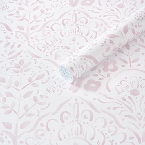 Dimoon Boho Peel and Stick Wallpaper Soft Pink Floral Contact Paper French by DIYYOURMOON