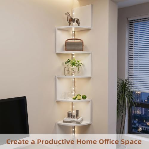 HAAYOT Corner Shelf Wall Mounted: 5-Tier Floating Shelves - Image 6