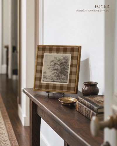 VIYYIEA Vintage Square Framed Wall Art, Sketch Oak Tree Landscape Prints - Image 5