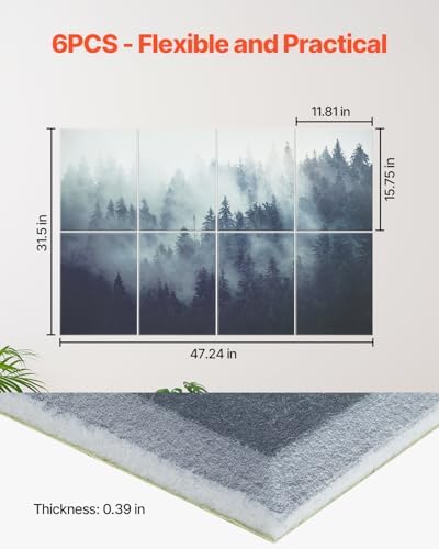 VEVOR 8 Pack Art Acoustic Panels, 63 x 23.62 x 0.4 inch Soundproof Wall Tiles - Image 6