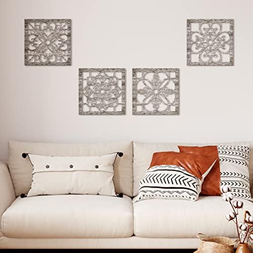 Yulejo 4 Pieces Thicken Rustic Wall Decor Farmhouse Wall Art Decor Wooden - Image 7