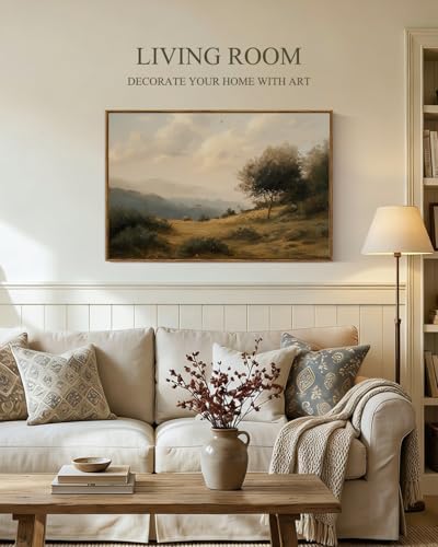 VIYYIEA Large Framed Landscape Canvas Wall Art, 24x36 Inch, Quiet Mountains - Image 3