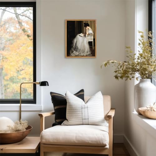 KBKBART Vintage Wall Art, Framed Canvas Art Mid-Century Lady Classical Women - Image 5