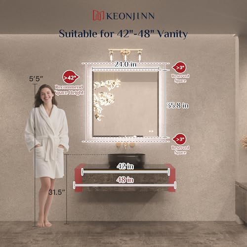 Keonjinn 36"x36" Square LED Mirror - Image 6