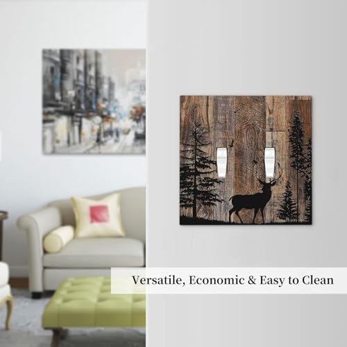 Decorative Switch Plates Rustic Forest Antler Elk Deer Silhouettes Animals Wood - Image 7