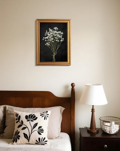 VIYYIEA Vintage Gold Framed Wall Art, Retro Dark Dried Wildflower Canvas - Image 6