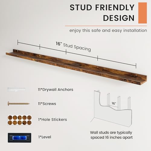 Picture Ledge Shelf, Long Floating Shelves - Image 4