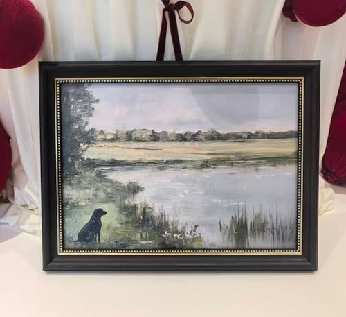 Vintage Gold Framed Canvas Wall Art Retro Nature Landscape Green 3D Textured - Image 2