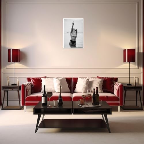 Enveable Retro Feminist Middle Finger Posters Black And White Canvas Wall Art - Image 4