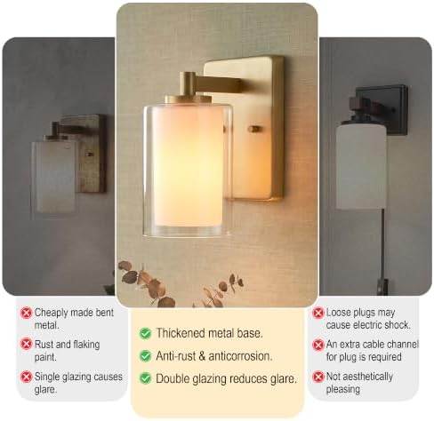Kalium Wall Sconces Set of Two, Modern Gold Vanity Wall Lights - Image 5