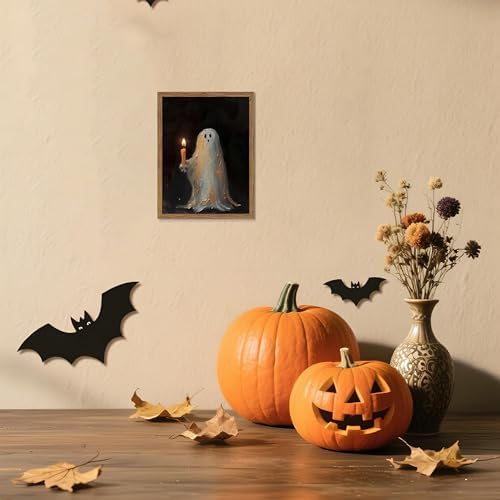 Framed Vintage Halloween Ghost Wall Art, Cute Spooky Ghost - Image 6