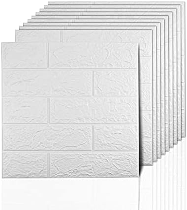 3D Wall Panels Peel and Stick, 14.5 Sq Ft Coverage Faux Brick by Sodeno