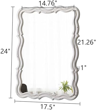 Rustic Scalloped Wall Mirror Decorative 24 X 18 Inch - Image 2