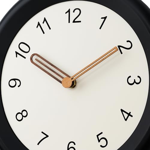 Mosewa 10" Wall Clock Silent Non-Ticking Battery Operated Wood Minimalist - Image 4