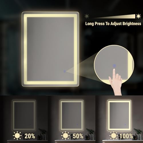 LED Bathroom Mirror Rectangle 24x32 Luxury Warm Light Vanity Premium Dimmable - Image 3