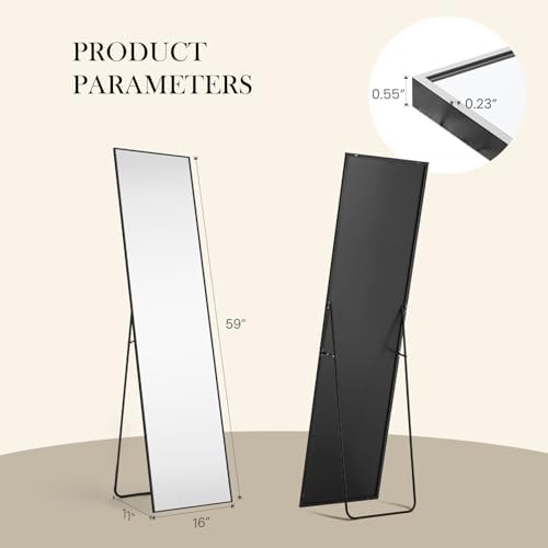 NEWBULIG 59"x16" Full Length Mirror, Full Body Floor Mirror - Image 2