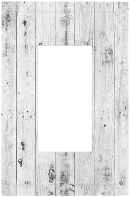 Decorative Outlet Covers Rustic White Grey Wood Grain 1 Gang Single Rocker by Lightswitchcovers