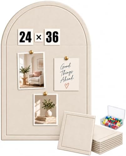 Large Arched Felt Bulletin Board, Sized 36" x 24" by Unknown