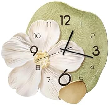 Ergocar Wall Clock, Art Deco Without Ticking Sounds Modern Crystal Porcelain by Ergocar