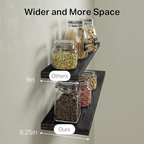 BAYKA Black Floating Shelves 47.2in, Wall Mounted - Image 6