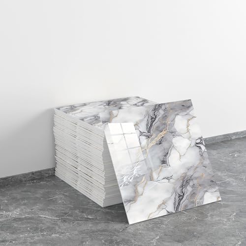 20pcs Marble Peel and Stick Shower Wall Panels 11.8"x11.8" by LVSHI