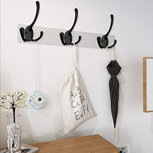 IBosins 18 Pack Black Big Heavy Duty Three Prongs Coat Hooks - Image 4