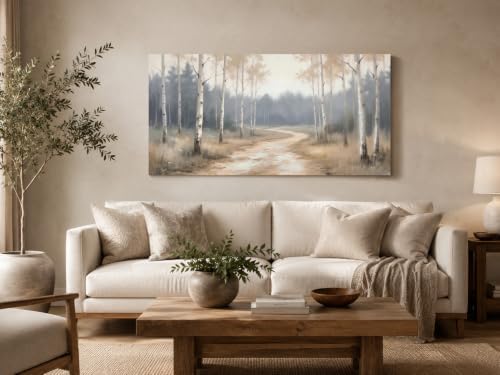 Arjun Landscape Wall Art Forest Tree Canvas Painting Large Framed 40"x20" - Image 2