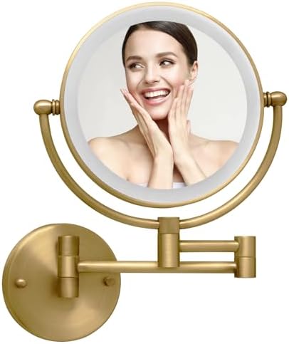 8" Rechargeable Wall Mounted Makeup Mirror by LEDOOLE