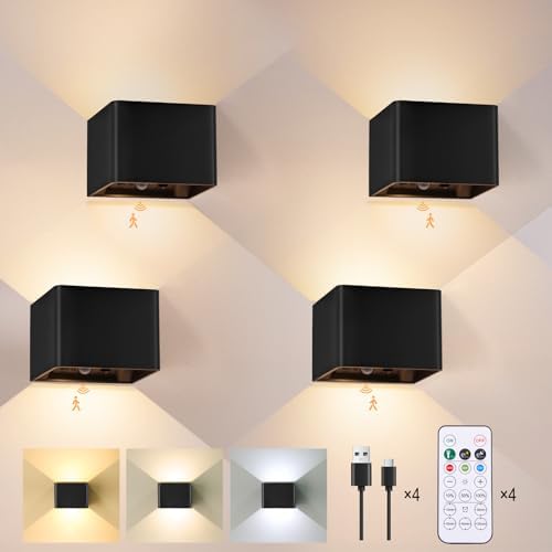 Yochoice Rechargeable Motion Sensor Wall Light, Battery Powered Wall Sconce by Yochoice
