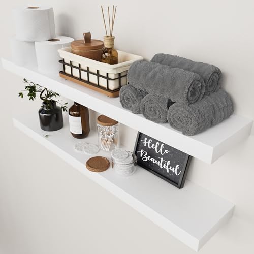 Solid Wood Floating Shelves for Wall 36 Inches Long by BAOBABWORKSHOP