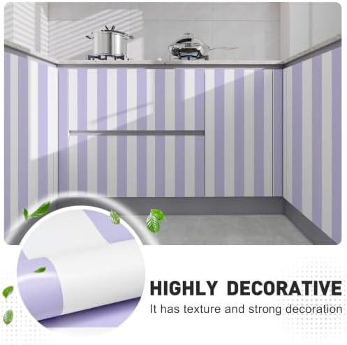 Purple and White Striped Wallpaper Peel and Stick Wallpaper Self-Adhesive - Image 3