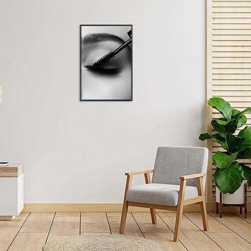 Black And White Magazine Cover Posters Female Eyelashes Canvas Wall Art - Image 3