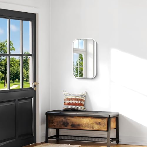BONEWEI White Bathroom Mirror, 16x24 inch Wall Mirror - Image 4
