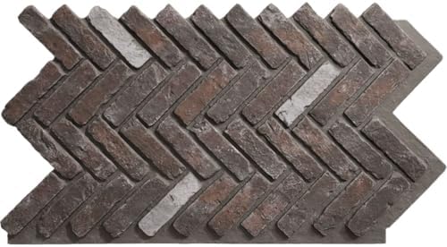 EverStone Herringbone Faux Brick Panel, 46 1/2"W x 25 1/4"H x 1"D, French by EkenaMillwork