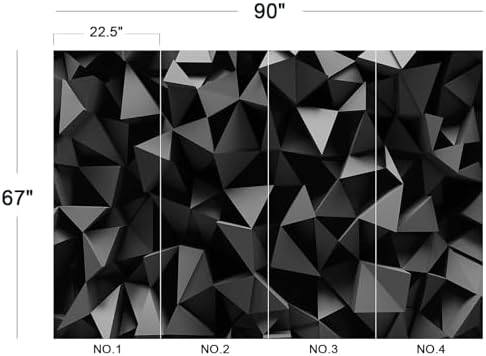 Modern 3D Geometric Black Grey Polygon Wallpaper Peel Stick - Image 5