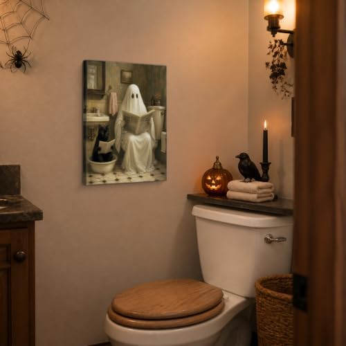 Halloween Bathroom Wall Decor, Ghost on Toilet - Image 5