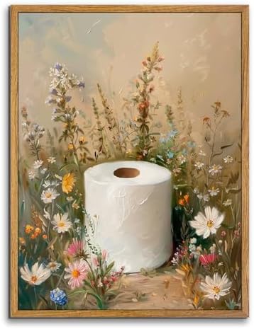 AtterrirArt Framed Bathroom Funny Wall Art, 12 * 16 Inch, Funky Toilet Paper by AtterrirArt