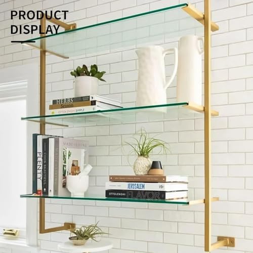 12" W x 16" L - 5 PCS Rectangle Tempered Glass Shelf Set, Glass Shelves of Wall - Image 4