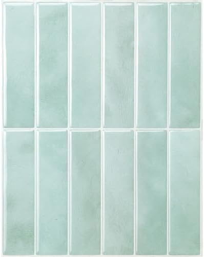 Smart Tiles Peel and Stick backsplash, Stacked Teal by SmartTiles-OriginalPeelandStickBacksplashTiles