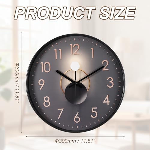 PATIKIL 12 Inch Modern Wall Clock, Silent Non-Ticking Wall Clocks Sweep - Image 2