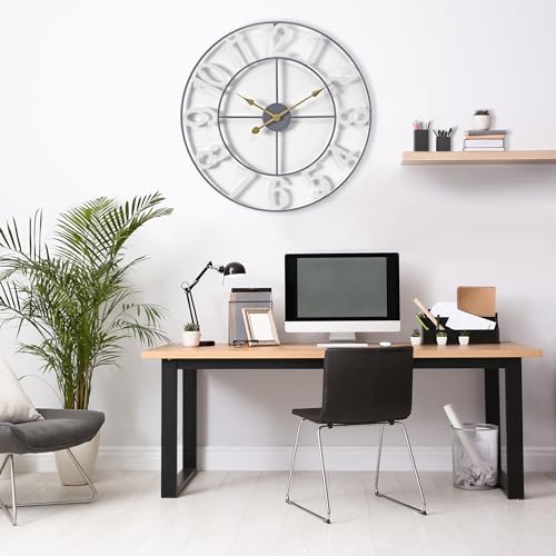 Sorbus Large Wall Clock, Metal Frame, Battery Powered - Image 5
